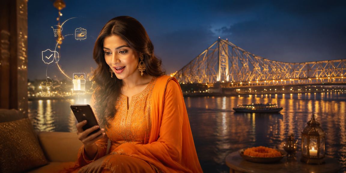 User engaging in mobile payment in Kolkata